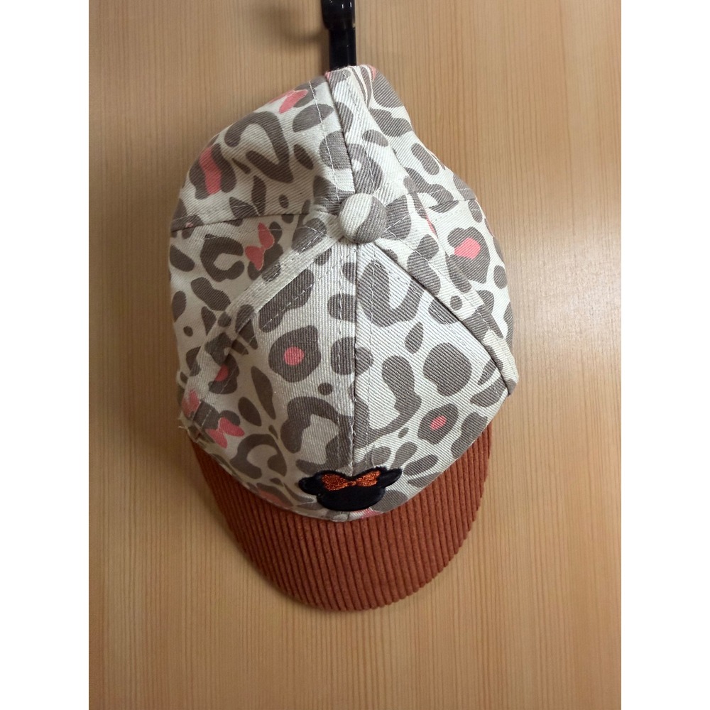 Disney Junior Minnie Mouse Kids Leopard Print Corduroy Brim Baseball Hat OSFM - Picture 2 of 8